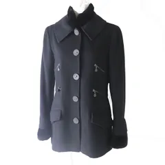 美品◎正規品 フランス製 CHANEL シャネル 02A P19876 レディース ラビットファー使い カシミヤ100％ コート ブラック 38 裏地シルク100％のサムネイル