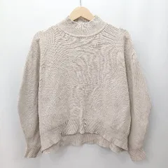 ◇ ⊇ MOUSSY マウジー リブ編み シンプル 長袖 リブ編みハイネックニット セーター サイズＦ ベージュ系 レディース E  【1507280008003】
