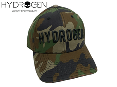 ヨーロッパ直輸入 100%本物保証 PerLei ペルレイ ハイドロゲン キャップ HYDROGEN 225920 CAMOUFLAGE ICON CAP ブラック系 立体刺繍ロゴ入り カモフラージュ 迷彩柄 コットン ベースボール キャップ 野球帽子