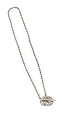 グッチ ネックレス シルバーネックレス ＧＧ インターロッキングＧ シルバー925 ボールチェーン ＧＵＣＣＩ メンズ レディース 美品