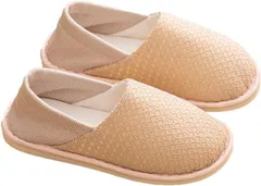 ソユル ルーム シューズ 室内履き スリッパ かかと あり なし 2way すべり止め 付 介護 入院 リビング キッチン トイレ シンプル レディース large( レースベージュ,  L)