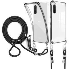 weiaoluo Xperia 10 III/Xperia 10 III lite ケース クリア SO-52B SOG04 ケース ショルダー 耐衝撃 Sony エクスペリア10III liteカバー 薄型 TPU 軽量 肩がけ 首掛け 紐付きバンパー 