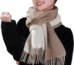 【カシミヤ100％】マフラー レディース メンズ兼用 チェック柄 リバーシブル 厚手 防寒 冬 プレゼント