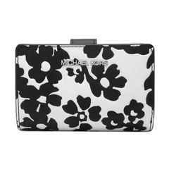 マイケルコース 二つ折り財布 MICHAEL KORS フローラル ミディアム ウォレット 35S5STVF6Y BLACK アウトレット レディース