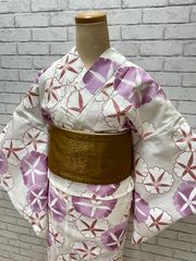 浴衣 綿絽 ゆかた　新作　新品　浴衣単品　【品番　250402-6】22000円　ゆかた　女性用　フリーサイズ