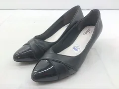 ◇ STYLE JELLY BEANS ポインテッドトゥ ローヒール パンプス サイズ 24.0 ブラック レディース P  【1210030003073】