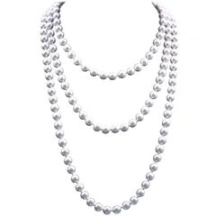 【在庫処分】パール ネックレス レディース ロングネックレス ミルキーホワイト