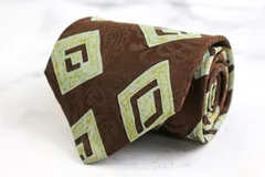 ポロ ブランド ネクタイ シルク 総柄 PO メンズ ブラウン POLO 【中古】