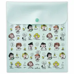 【メール便】スヌーピー ポーチ フラットポーチ SNLFグリーン Life with Snoopy and Friends ピーナッツ 日本ホールマーク 小物入れ キャラクター グッズ 