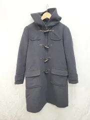 ◇ nano universe ナノ ユニバース ウール混 シンプル フード 長袖 ダッフルコート サイズ36 ネイビー レディース P  【1405090019809】