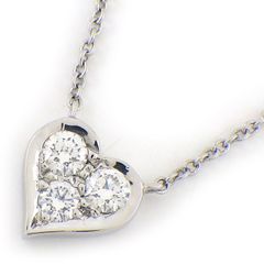 ティファニー Tiffany & Co. ネックレス センチメンタル ハート 3ポイント ダイヤモンド PT950 【中古】