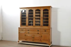 ★事前問合せ必須★ キャビネット 中古 美品 最高級 職人手作り オーダー家具 横浜ダニエル風 作業台付き 収納棚 戸棚 カップボード 食器棚 リペア+発送まで3週間前後 R-080277