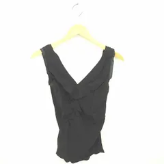 ボディドレッシングデラックス BODY DRESSING Deluxe カットソー ブラウス プルオーバー Vネック フリル 薄手 ノースリーブ 9 黒 ブラック /TT17のサムネイル