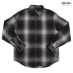 SHAKA WEAR PLAID FLANNEL SHIRTS【BLACK】 (M・L・XL・2XL)(シャカ 通販 メンズ 服 大きいサイズ チェックシャツ シャツ オープンシャツ フランネルシャツ ネルシャツ 長袖)