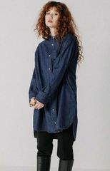 BLANC basque(ブランバスク)　デニムチュニック 8oz デニム　パールボタンチュニックシャツ　BB88-406