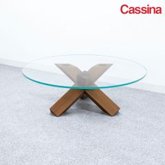 【展示品】Cassina カッシーナ 452 LA ROTONDA ラ ロトンダ センター ロー テーブル ガラス天板 マリオ・ベリーニ 定価119万【配送要確認】