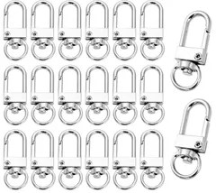 【迅速発送】キーホルダー 金具 20個セット ナスカン ワンタッチキーホルダー 回転フック 360度回転 修理 交換 パーツ ハンドメイド アクセサリー DIY 手芸用品 手作り 素材 (シルバー)