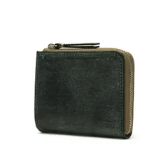 スロウ 財布 SLOW bridle ブライドル 二つ折り財布 L字ファスナー Lzip short mini wallet 本革 ブライドルレザー メンズ レディース 日本製 SO797JS グリーン(60)