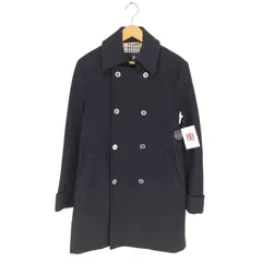 バーバリーブラックレーベル BURBERRY BLACK LABEL 裏地ノバチェック シルバーボタン ウールメルトン ピーコート メンズ JPN：M のサムネイル
