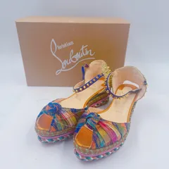 Christian Louboutin  クリスチャンルブタン  マドモニカ　スタッズ ウェッジソールサンダル レディース マルチカラー 中古