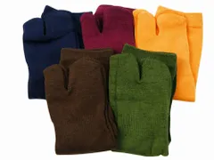 【５足セット】 湯上がりに たびソックス 足袋靴下 足袋ソックス 5色アソート　ts-14-B