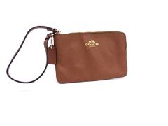 COACH ダブルジップ リストレット ポーチ メタリックブラウン - メルカリ