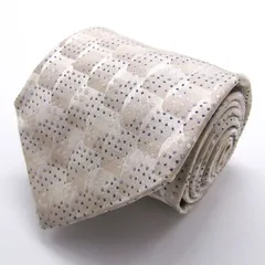 ステファノ バレンチノ ブランド ネクタイ シルク ストライプ柄 ドット柄 PO メンズ ベージュ STEFANO VALENTINO 【中古】