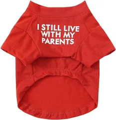 Jimjis 犬服 春夏秋冬 犬の服 ペット服 猫服 薄手 可愛い ドッグウェア 洋服 通気 伸縮性( レッド,  S)