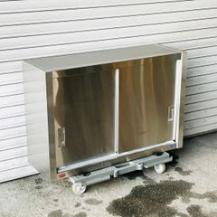 【送料無料】マルゼン 吊戸棚 W900×D300×H600 BCS6-0930S 引戸付 壁付棚 食器庫 ステンレス戸棚 業務用 中古 厨房　※納期注意