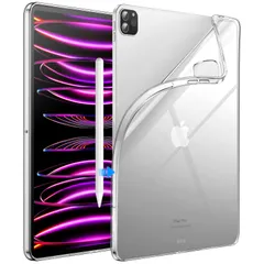 JEDirect iPad Pro 12.9インチ用 ケース 2022/2021 (第6/5世代) ソフトTPU 透明 スリム 耐衝撃 タブレットカバー Pencil2充電対応 (クリア)