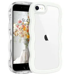 【数量限定】4.7インチ ケース ケース ホワイト 7 8 SE2 SE2 SE3 アイフォン ストラップホール付き スマホケース おしゃれ 耐衝撃 軽量 薄型 滑り止め ソフト ウェーブ 可愛い 韓国 TPU+PC クリア iPhone7 / / iPhon