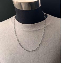 60センチ ステンレス シルバー オーバルチェーンネックレス ロング