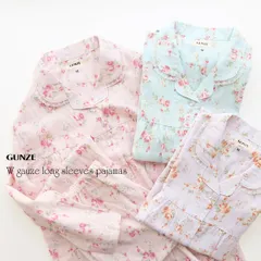 【期間限定SALE■】【クーポン対象】【送料無料】 GUNZE 綿100％のＷガーゼを使用した上品な花柄のパジャマ。日本製ガーゼ生地を使用した睡眠時に快適 長袖長パンツ婦人 レディース 01-TP2878
