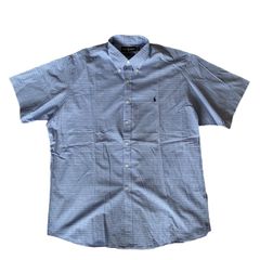 90s Polo Ralph Lauren “Vintage Buttondown” S/S Check Shirt ポロ・ラルフローレン チェックシャツ 半袖 ボタンダウン ブルー XLサイズ Two Ply Cotton
