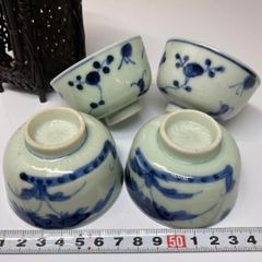 中国明時代 古染付鉢4客 口径約12㎝ 東Y7-1104☆2Fトヒオ - メルカリ