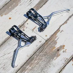 FUN SLY Brakelever シルバー ハンドルクランプ径22.2mm 左右セット CNC アルミ削りだし超軽量ブレーキレバーのサムネイル