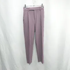 ◇ ⊇ le coeur blanc バックウエストゴム 裏起毛 タック入り ストレートパンツ サイズ34 パープル レディース E  【1502060006675】