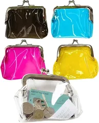 S.fields.inc がま口 透明 コインパース 小銭入れ 5色セット クリアポーチ 化粧ポーチ 財布 PVC