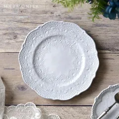 ラセラミカ デザートプレート ケーキプレート ケーキ皿 中皿 セラミカ イタリア製 プレート  20cm メルレットシリーズ レース 食器 La Ceramica V.B.C ラ・セラミカ イタリア 高級食器 レース模様 