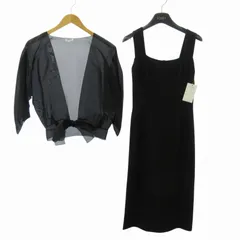フォクシー ブティック FOXEY BOUTIQUE タグ付 アンサンブル カーディガン ワンピース シルク ボレロ ロング 黒 ブラック 冠婚葬祭 38 約M 0511のサムネイル