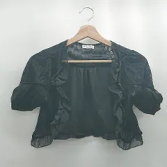 ◇ ⊂ axes femme 袖レース　ベロア　装飾 五分袖 ボレロ サイズM ブラック系 レディース E  【1507080016611】