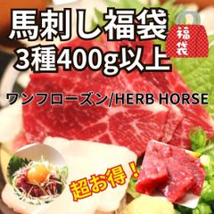 【 馬刺し福袋 】3種400g以上 食べ比べ（馬刺しヒレ/ネギトロ/タテガミ/赤身等々）