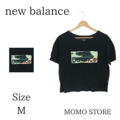 new balance ニューバランス トップス Tシャツ カットソー 半袖 ラウンドネック ロゴプリント レディース ブラック M