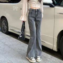センター切替 フレアパンツ デニム レディース フレア ジーンズ ストレッチ カジュアル ブーツカット スタイルアップ ハイウエスト 韓国ファッション ボトム 美脚 大人 おしゃれ デニムパンツ セン