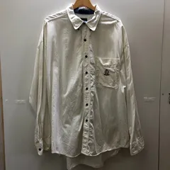 80's CHAPS RALPH LAUREN/チャップス ラルフローレン 80年代 長袖シャツ 生成り ボタンダウン ワンポイントロゴ 90'S KOREA製 メンズ XL ホワイト