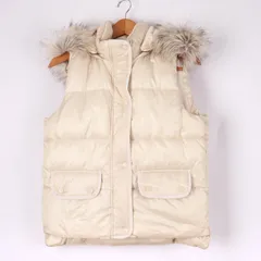 アバクロンビー&フィッチ ダウンベスト 無地 アウター レディース Sサイズ ベージュ Abercrombie & Fitch 【中古】