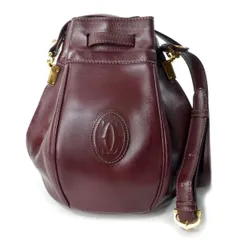 Cartier　ミニ巾着レザーショルダー（ボルドー） (CT-020R)