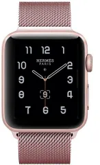 【B36】Apple Watch ミラネーゼループ44/45/46/49/42mm(Series 3)(ローズ)