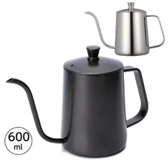 コーヒードリップポット 580ml 細口 ポット コーヒーポット ドリップポット アウトドア IH　直火 対応 キャンプ用 約2-3杯分 ストーブ用　おしゃれ コーヒー グッズ ケトル ステンレスケトル コーヒーケトル コーヒー器具