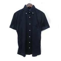 シップス SHIPS シャツ ボタンダウン カットソー 半袖 紺 ネイビー /YI